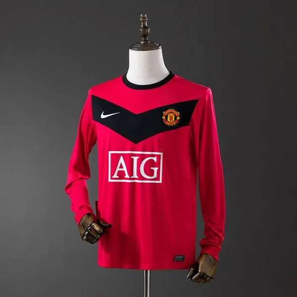 Camiseta de fútbol Manchester United 2010 LOCAL MANGA LARGA VERSION FAN